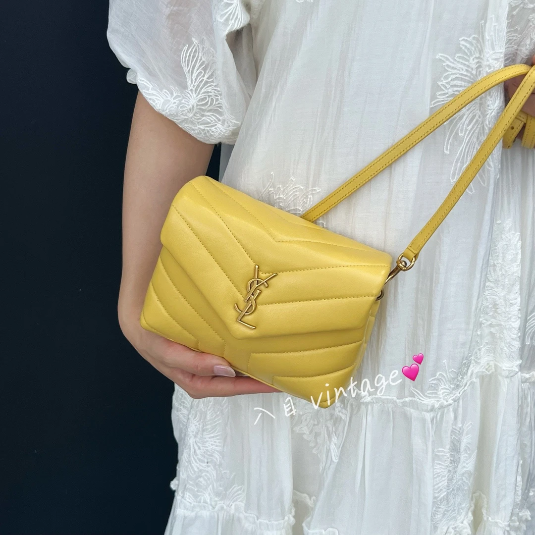 95新 YSL/圣罗兰 入目 小鸡黄loulou斜挎包 50793