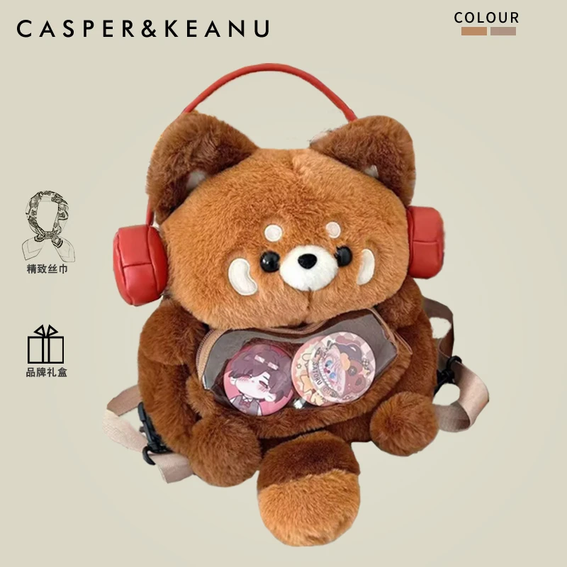 【圣诞礼物推荐】可爱耳机小熊猫痛包女2025冬新款毛绒玩偶双肩背包