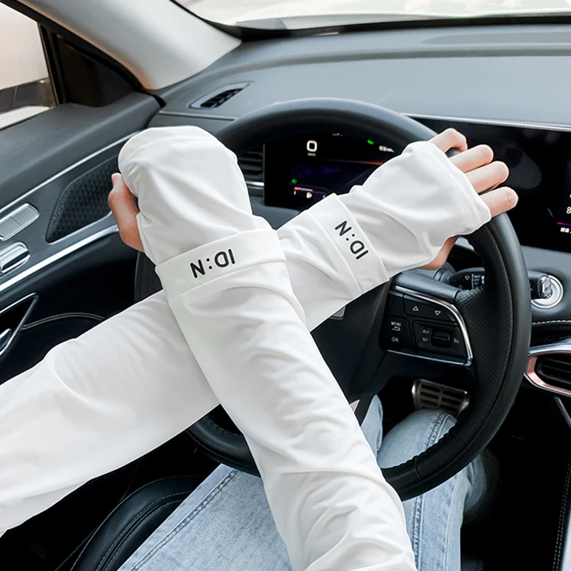 2025冰丝男女夏季新款袖套同款冰袖外卖套袖冰爽炫酷骑行防紫外线