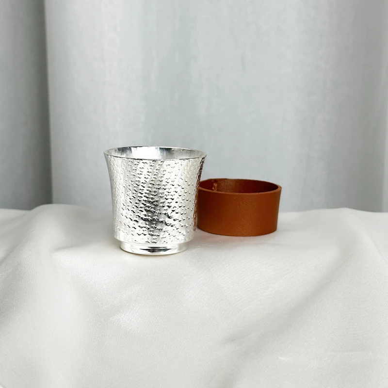 清货-手工锤纹杯主人杯小号(带杯套)