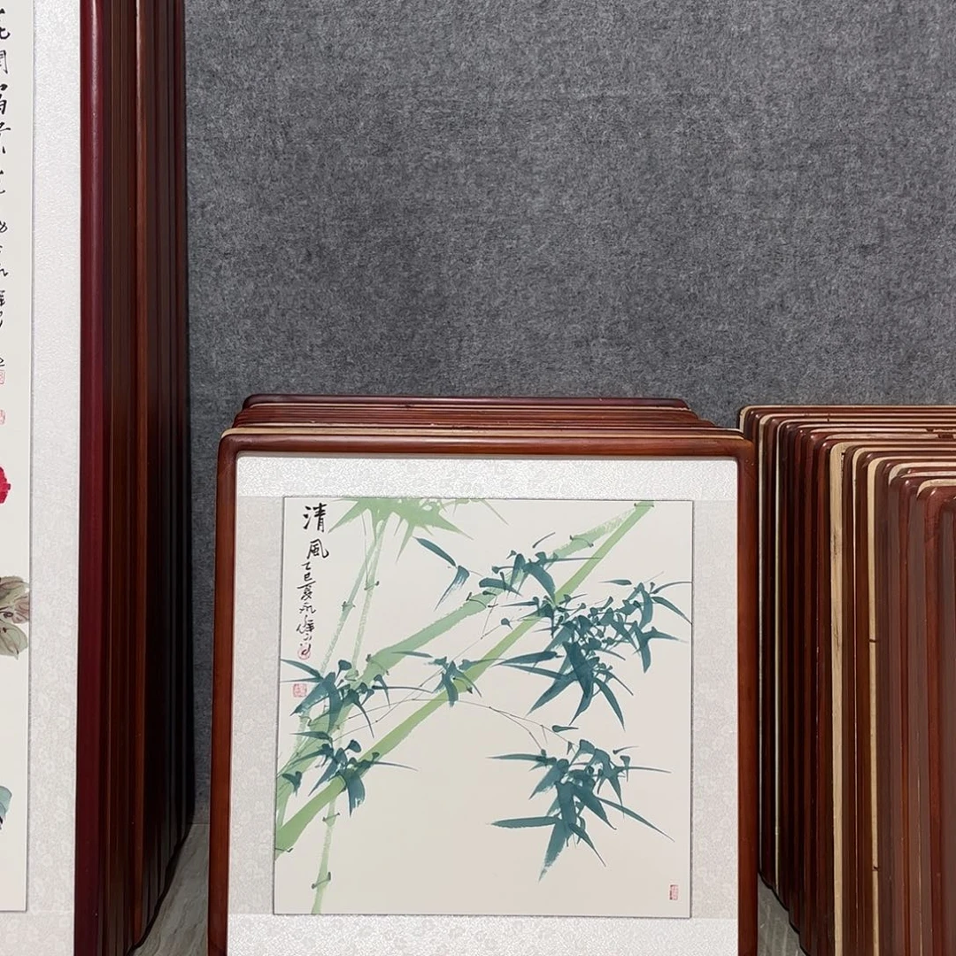 国画书画作品带框63×63