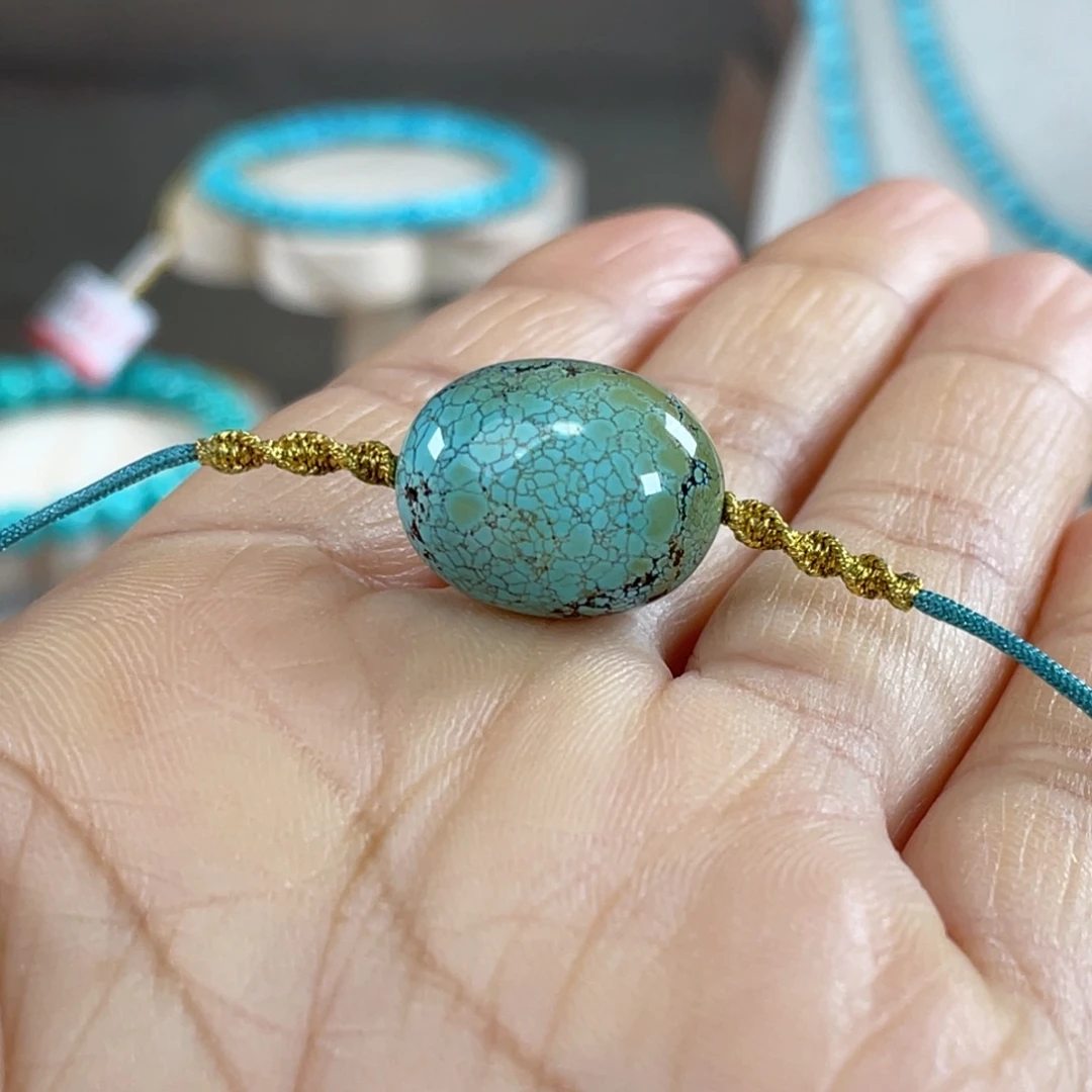 绿松石未镶嵌套链14mm特色枣珠
