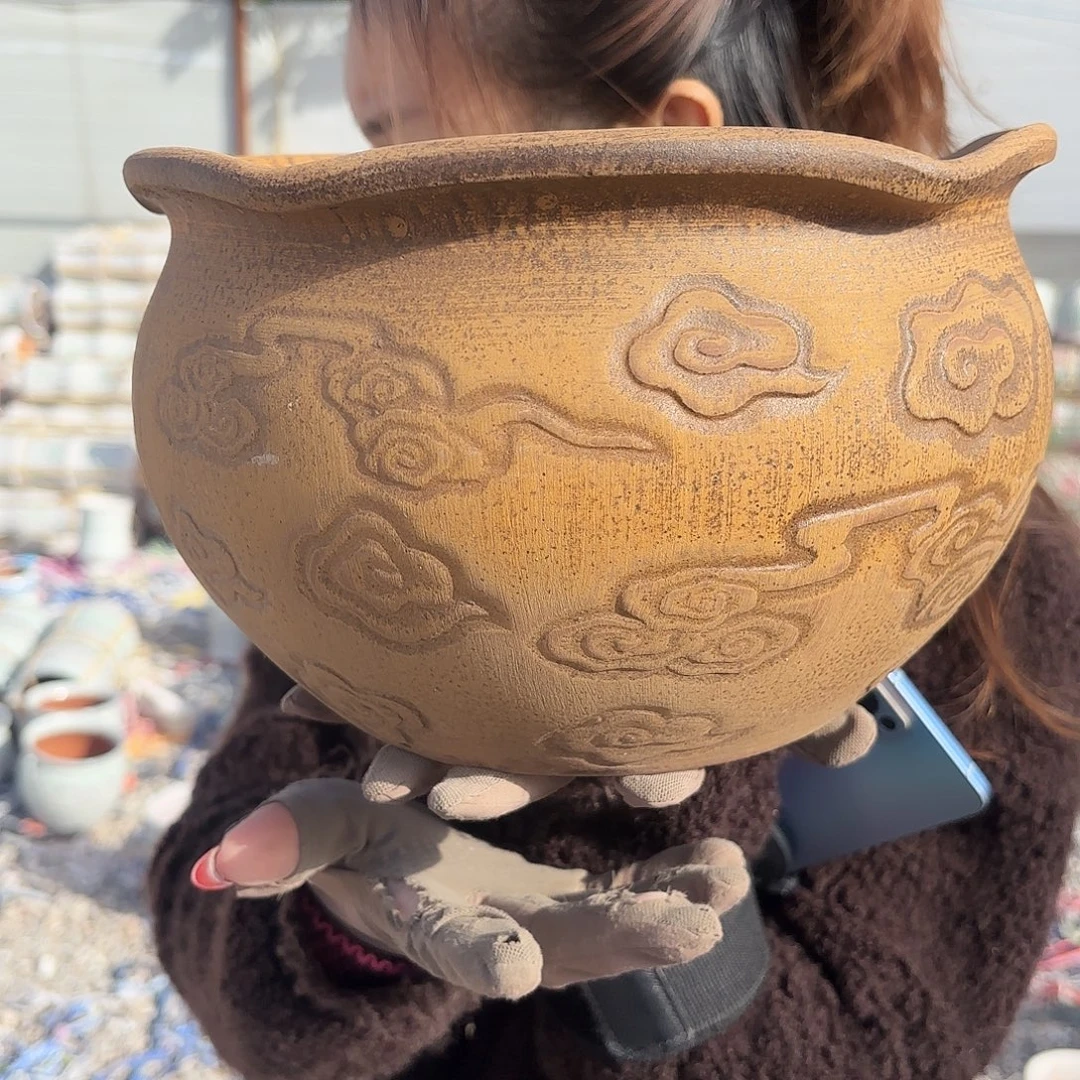 口径25高18一个柴烧祥云