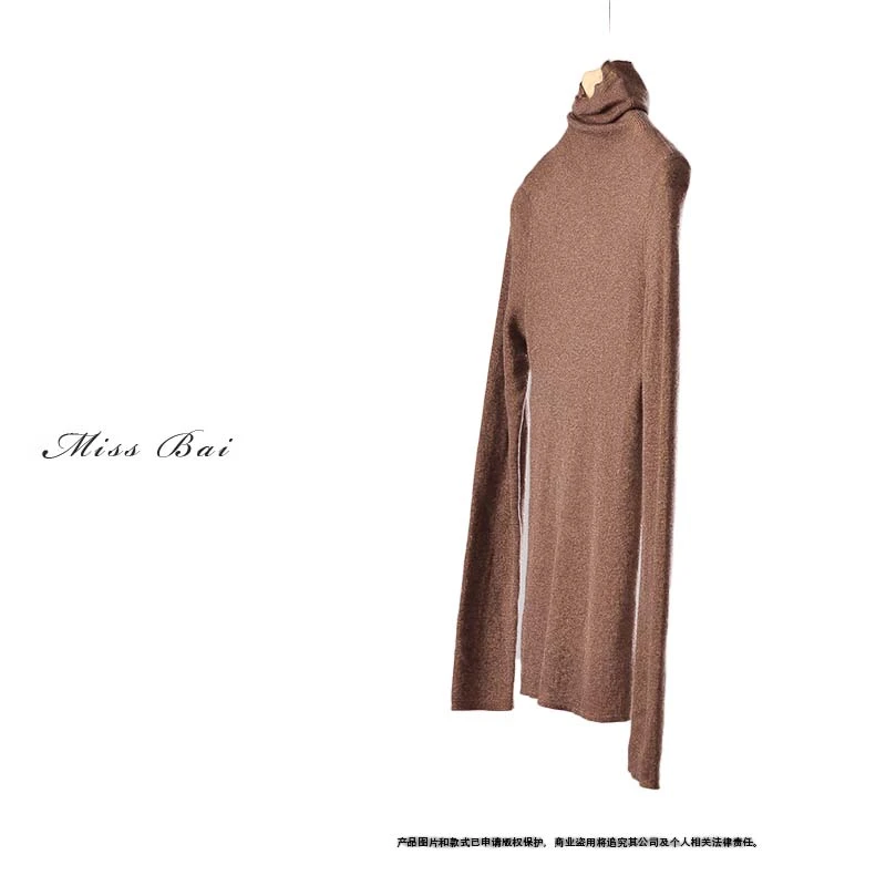 YIWEN-显瘦百搭水溶羊毛高领打底衫MYZ028