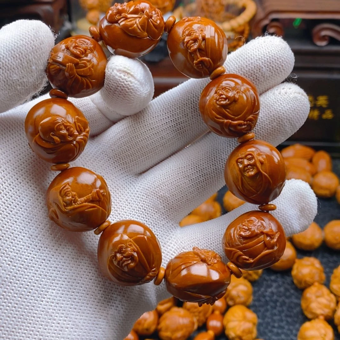 橄榄核手串/手链许忠英2.0×2.1铁核半身十八罗汉