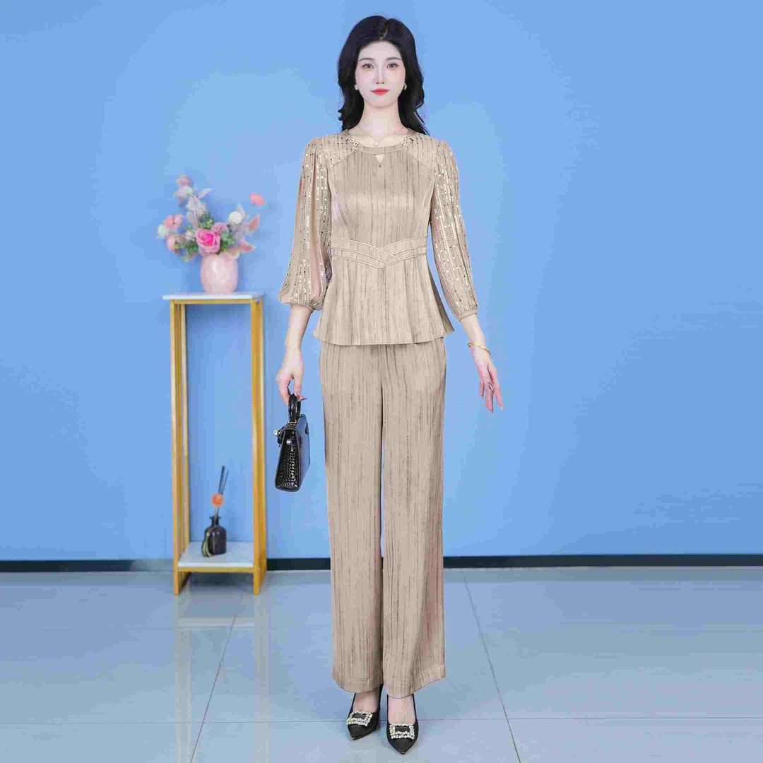 【SJYH057】春季新款套装裤两件套时尚优雅减龄洋气套装