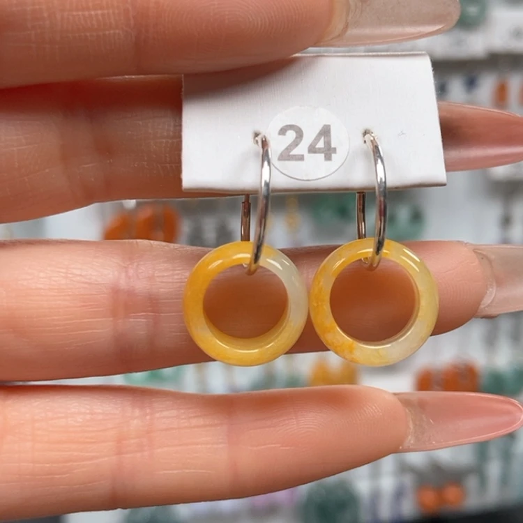 【闪购商品】翡翠耳饰银S925镶嵌优化