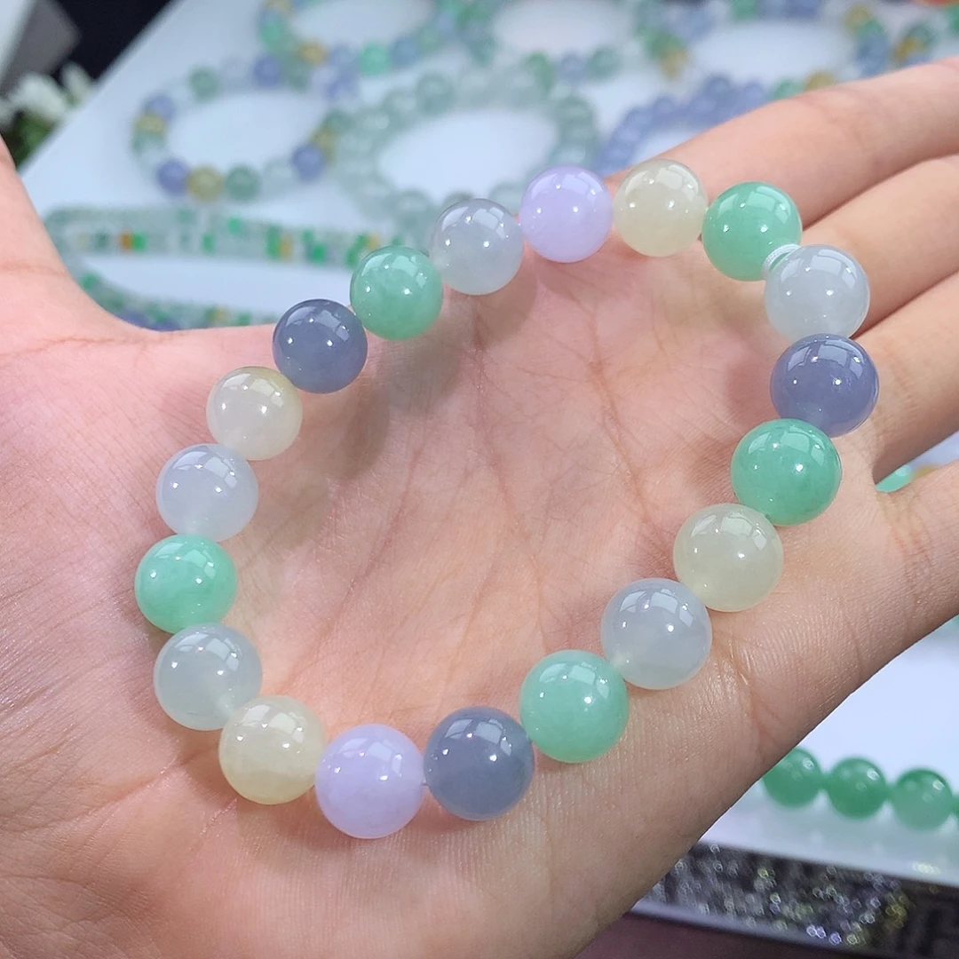 翡翠未镶嵌手链2号 冰多宝手串