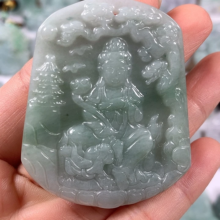 颈饰未镶嵌翡翠文殊菩萨福利