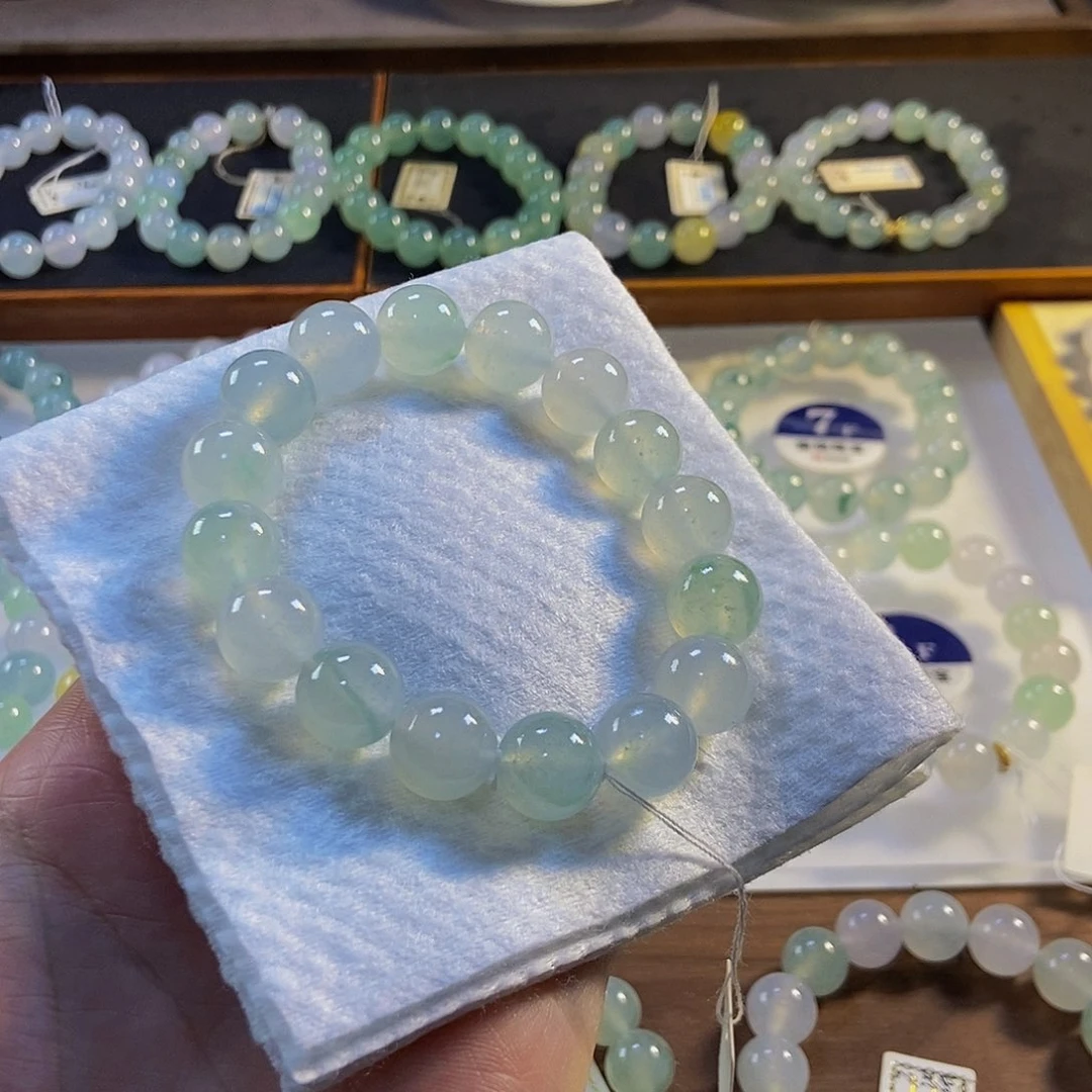 定制翡翠未镶嵌翡翠手串卡12.6