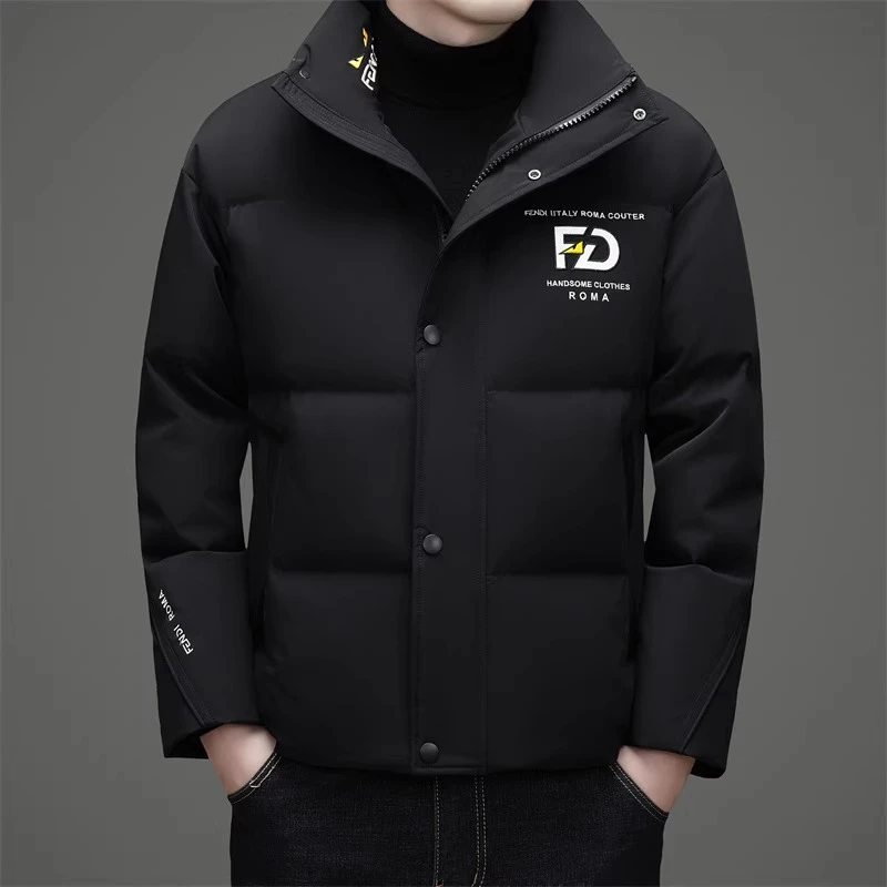 羽绒服短款男士2025冬季重工艺青年帅气时尚百搭立领加厚保暖外套