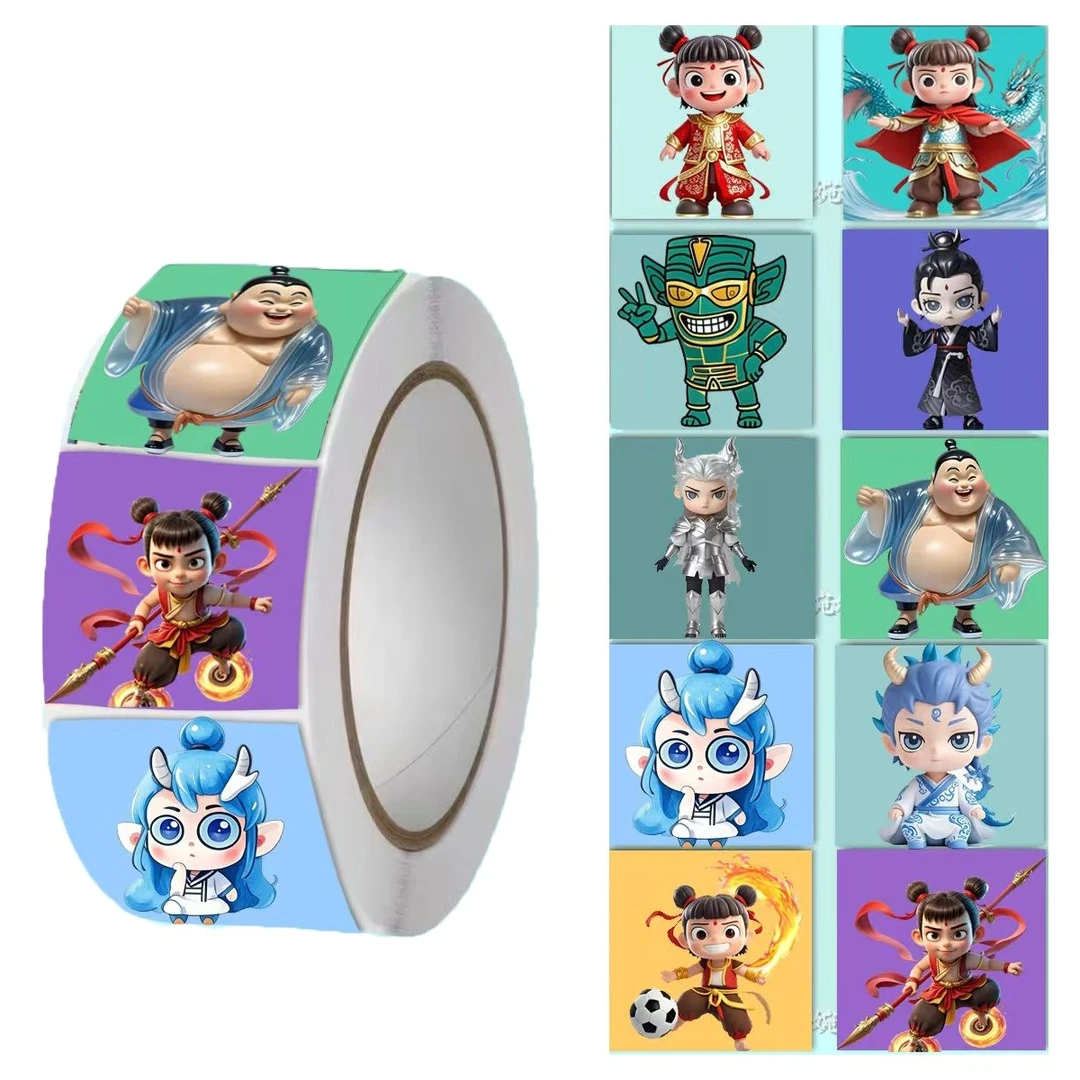 【500贴/卷】哪吒2之魔童闹海卡通哪吒动漫贴纸儿童玩具手帐装饰