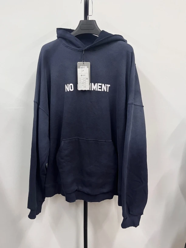 未使用 Balenciaga/巴黎世家 字母Logo连帽套头落肩长袖卫衣 2码