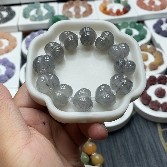 石英质玉（非洲翠）合金手串