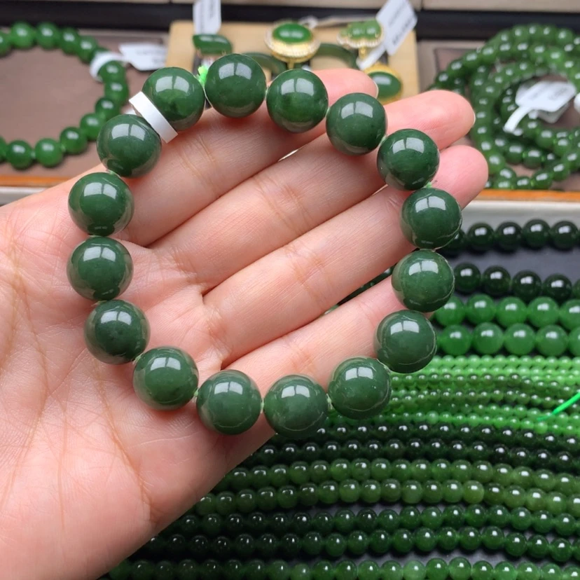 【闪购商品】未镶嵌手链和田玉（碧玉）彭*阳12.6
