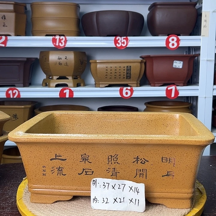 紫砂花盆蛇年大吉