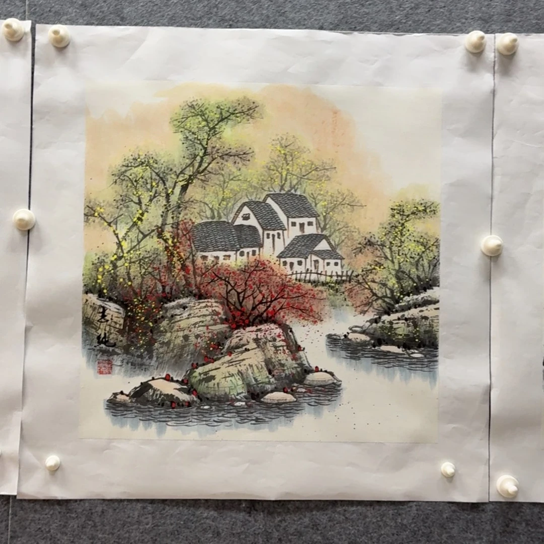 国画宋志纯50斗方山水