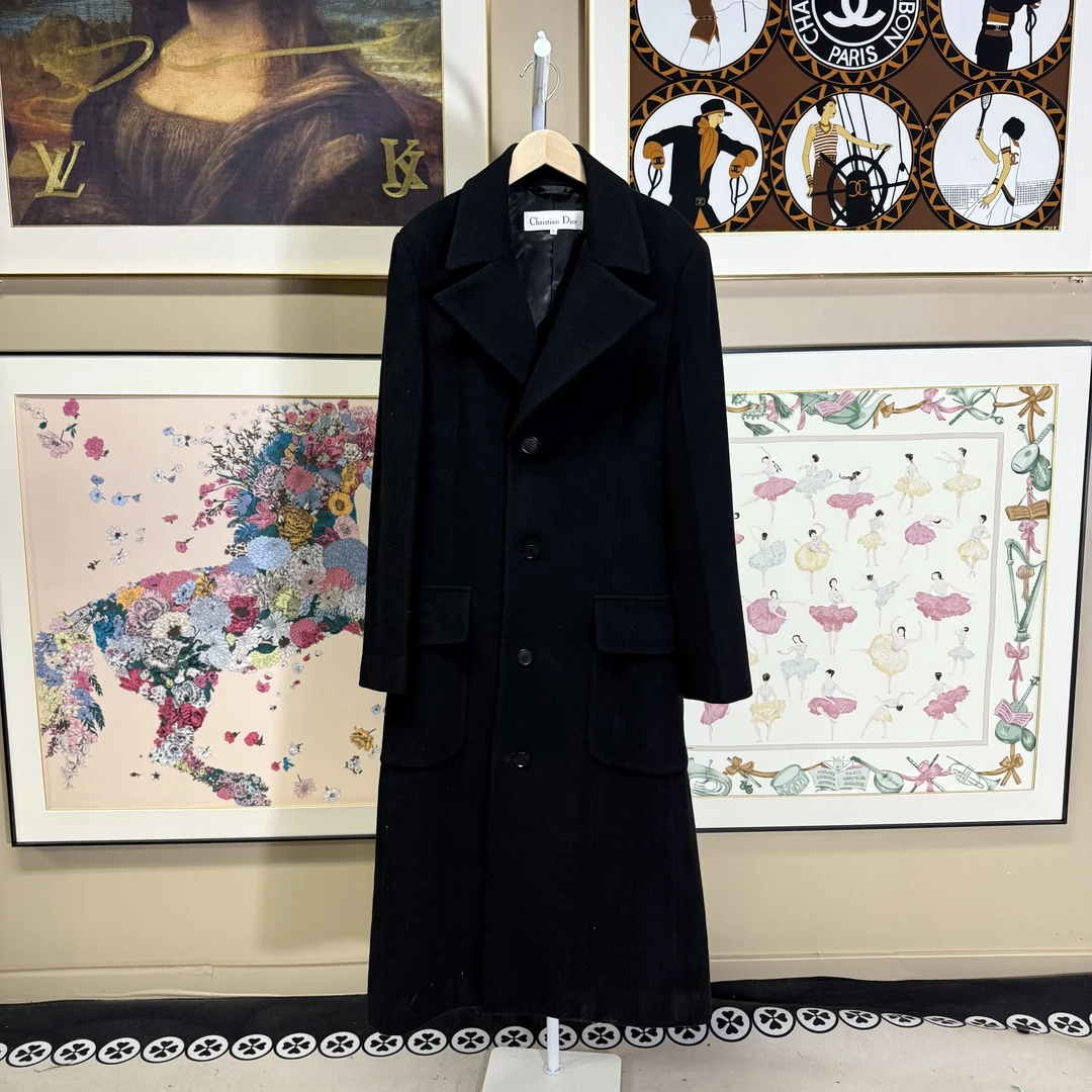 95新 DIOR/迪奥 长款气质大衣黑色外套/fy5547时尚