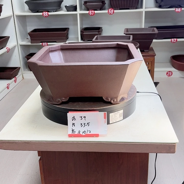 紫砂花盆云脚四方大