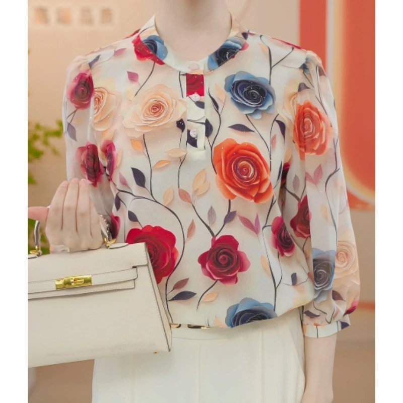 C41【出口原单】优雅时尚气质显瘦衬衫-闪闪