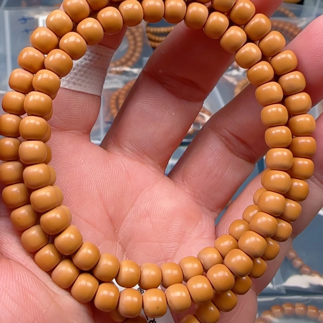 手串橄榄核老挝SS级核尖极限弧尺寸6.4×120全无白福利