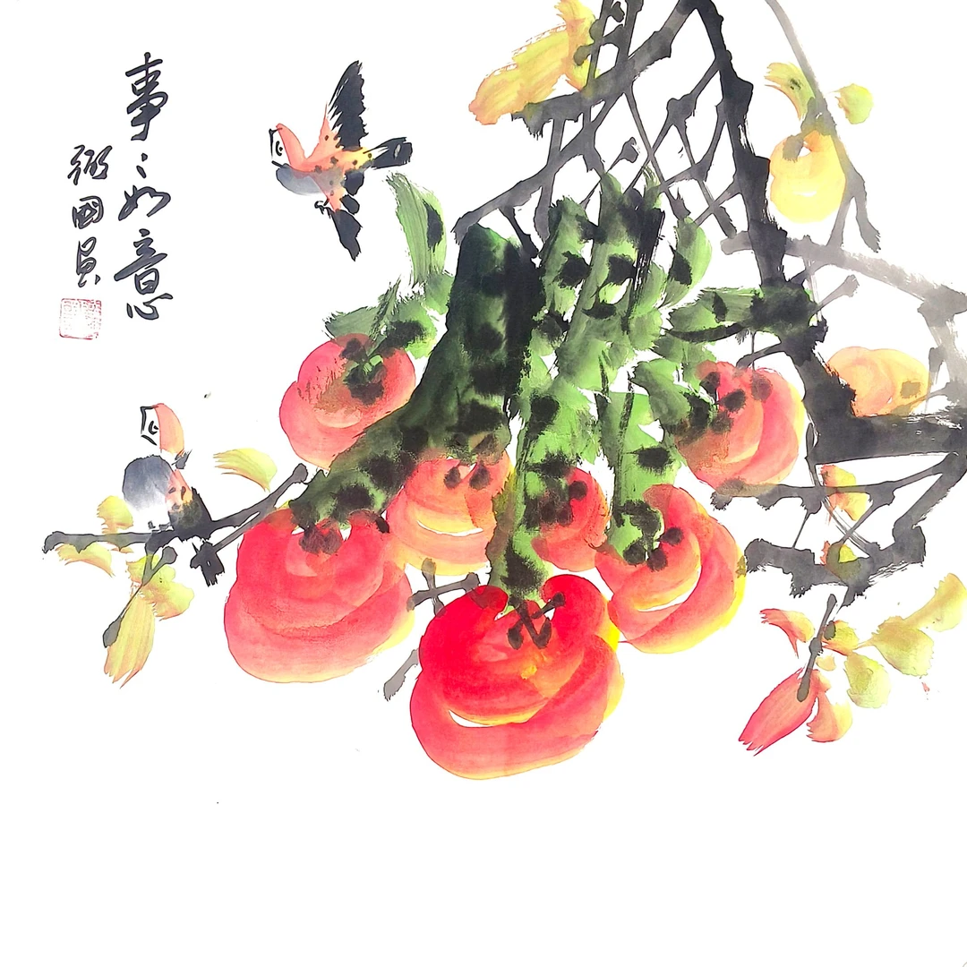 手绘手画真画国画书画花鸟山水人物客厅玄关卧室办公室收藏