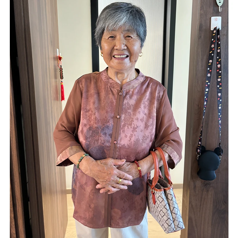 妈妈装夏季气质衬衫女新中式国风七分袖奶奶衣服女士复古显瘦衬衣
