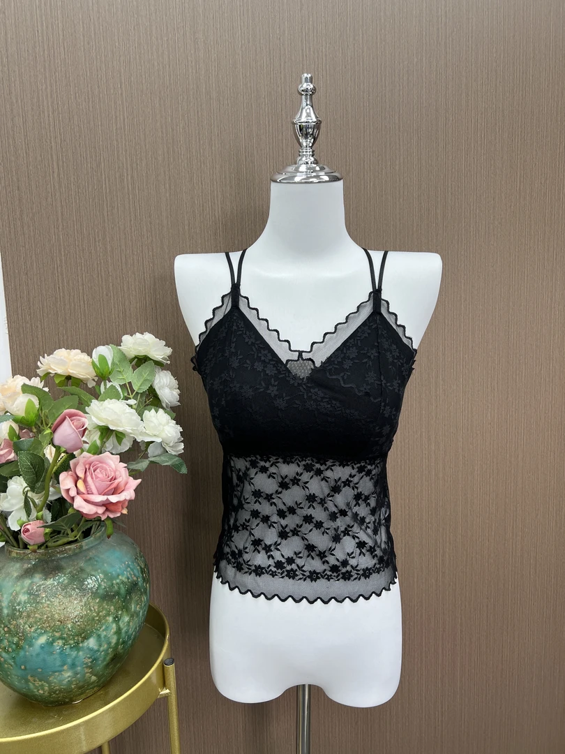 2025新款夏季凉快蕾丝背心小吊带网红内搭固定杯垫1111款
