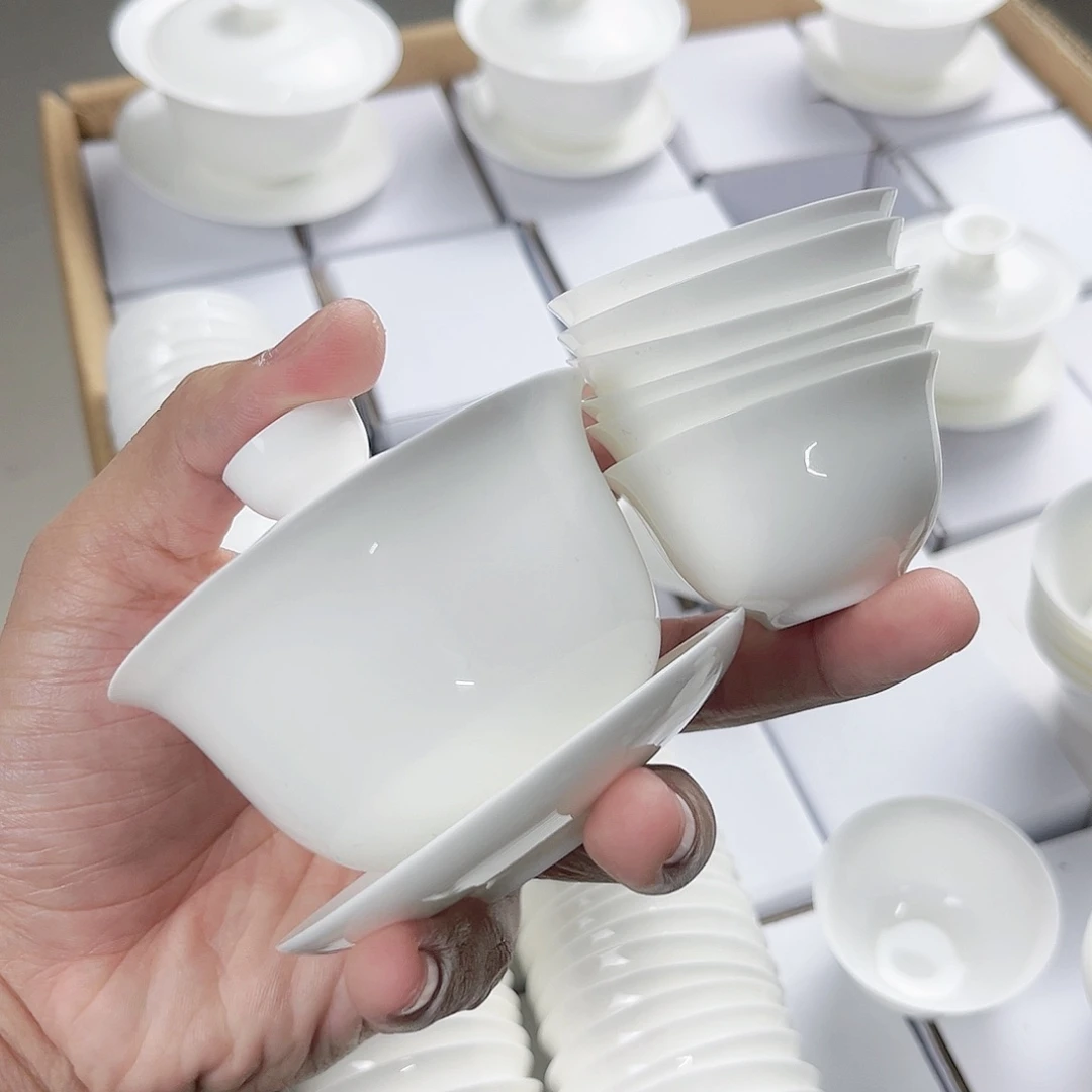 【闪购商品】100+6玉兰个杯骨瓷超薄胎套装