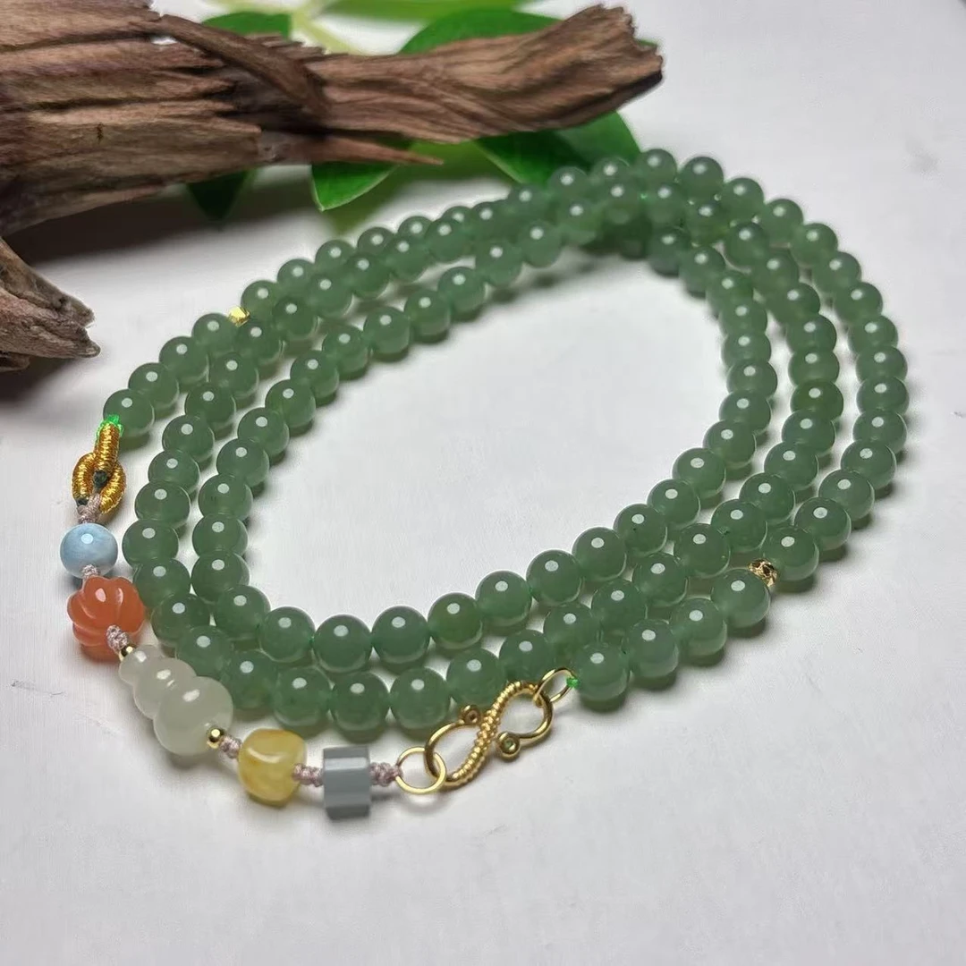 《老猪严选》AXYJ-145和田玉设计款五行毛衣链约6mm多样性发其一