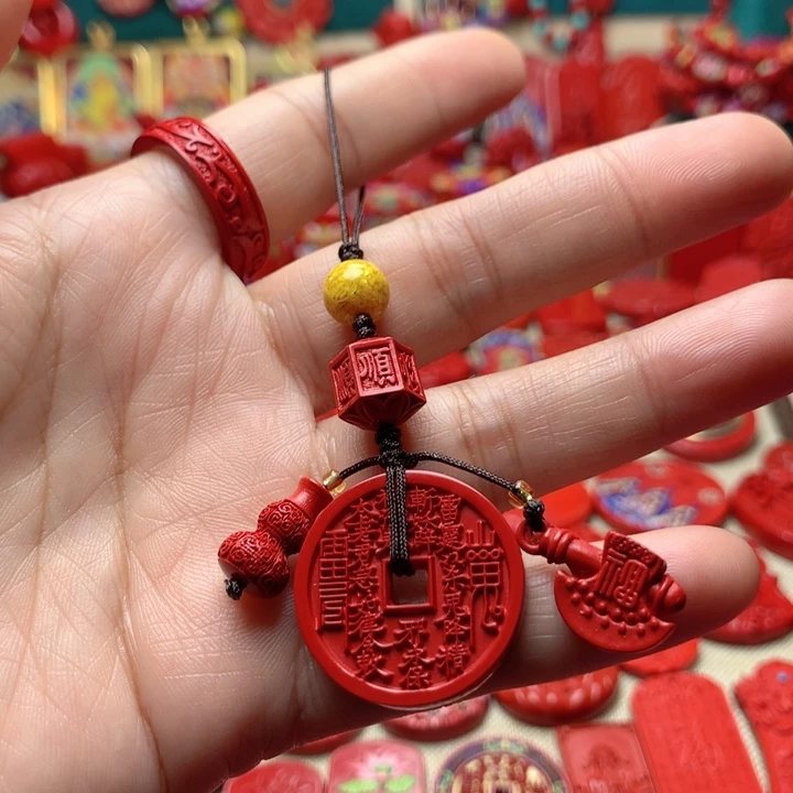 天然辰砂工艺品朱砂手机坠