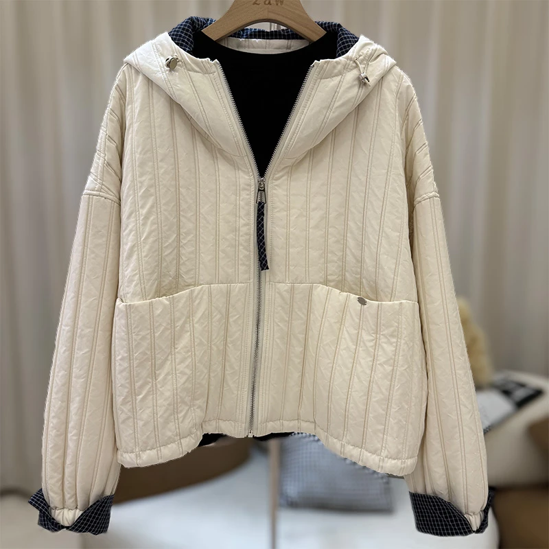 大码胖妹妹休闲宽松外套女冬季胖mm棉衣小个子百搭棉服/25422