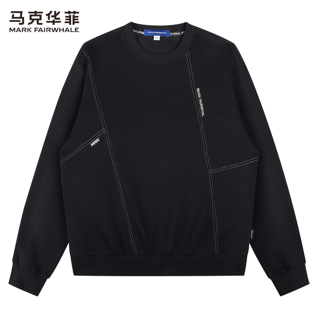 【明线分割】马克华菲重磅圆领卫衣男装2025秋季新款潮流宽松上衣