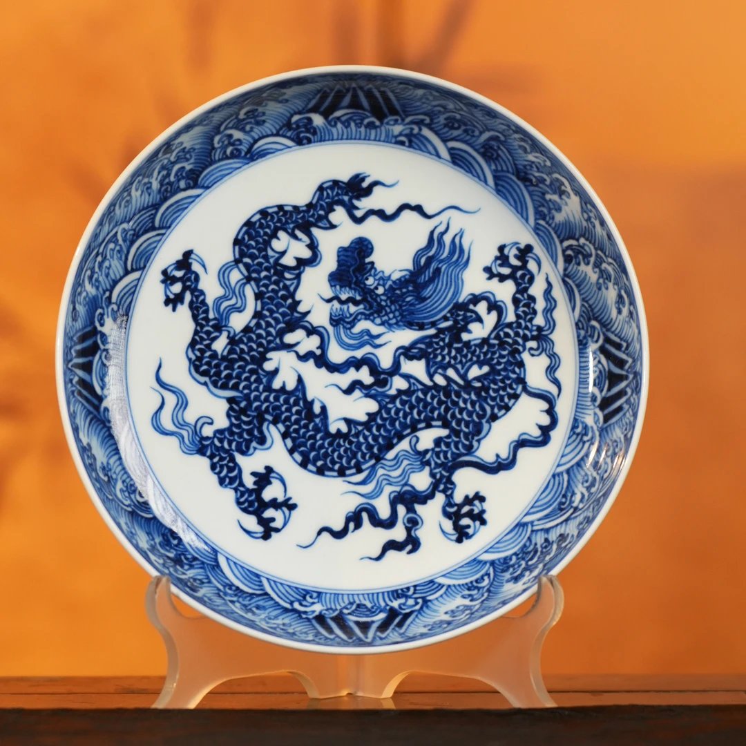 【新华网瓷专属】福山寿海内绘龙纹壶承-初瑾