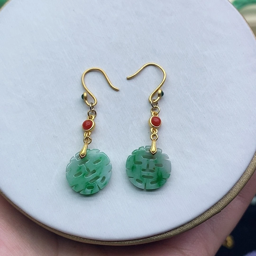 翡翠未镶嵌耳饰耳饰