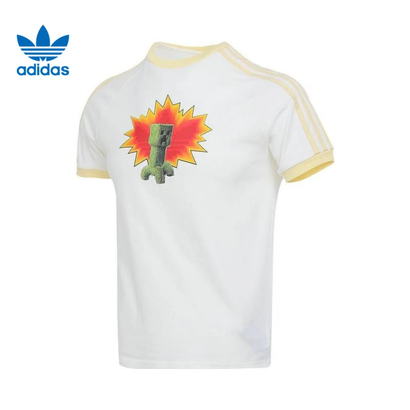 adidas Originals阿迪三叶草GFX TEE针织无领短T恤JZ9930