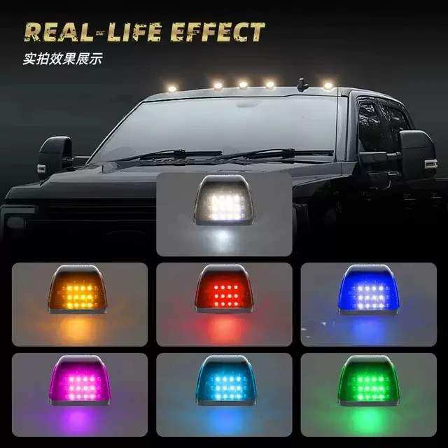 太阳能卡车顶鼠标灯Cab Marker Roof12LED Light F150货车 RAM车