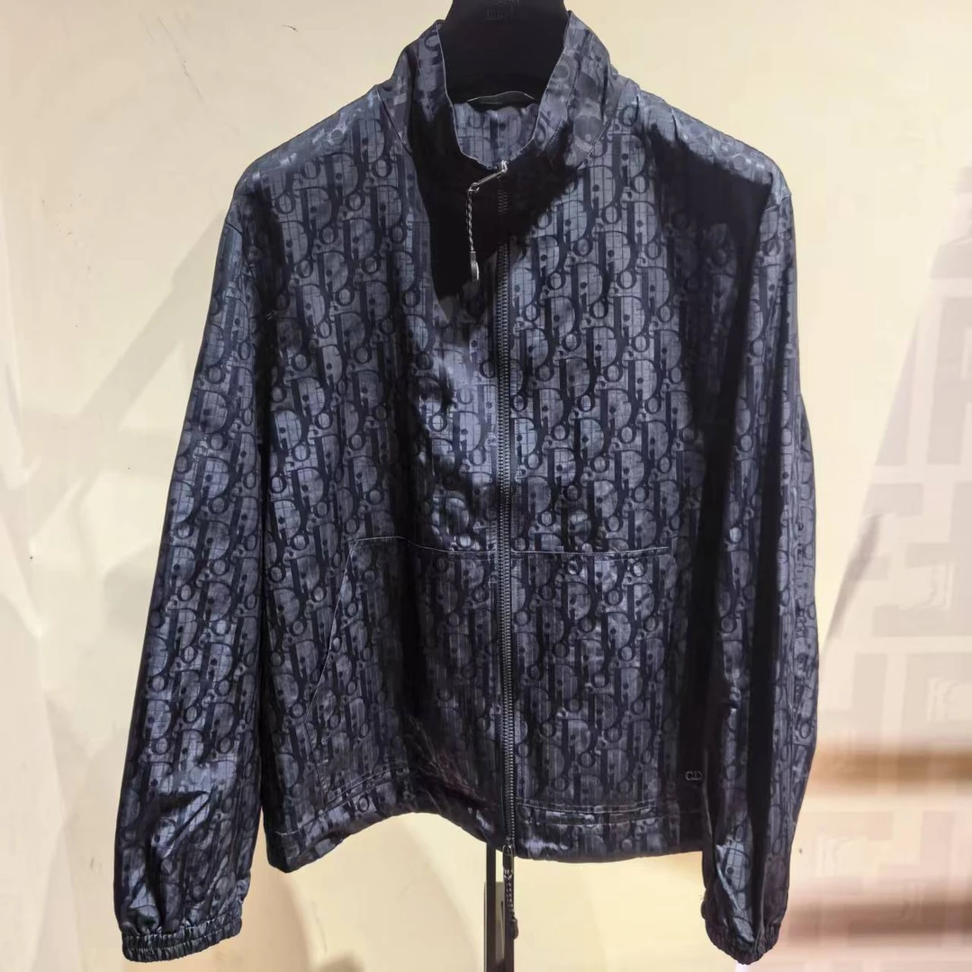 C.Dioc25春夏新款男士老花满印立领拉链夹克外套时尚百搭