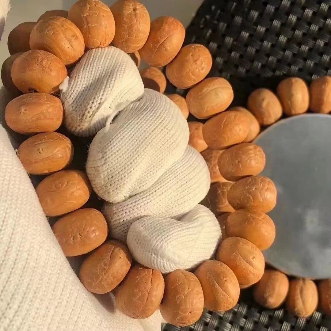 藏式尼泊尔凤眼菩提子单圈手串正宗正眼红黄皮精选文玩佛珠珍藏款