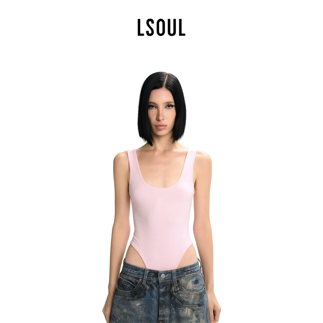 LSOUL 2025秋冬新款简约高级感v领气质修身连体衣女