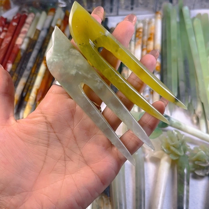未镶嵌蛇纹石玉发簪