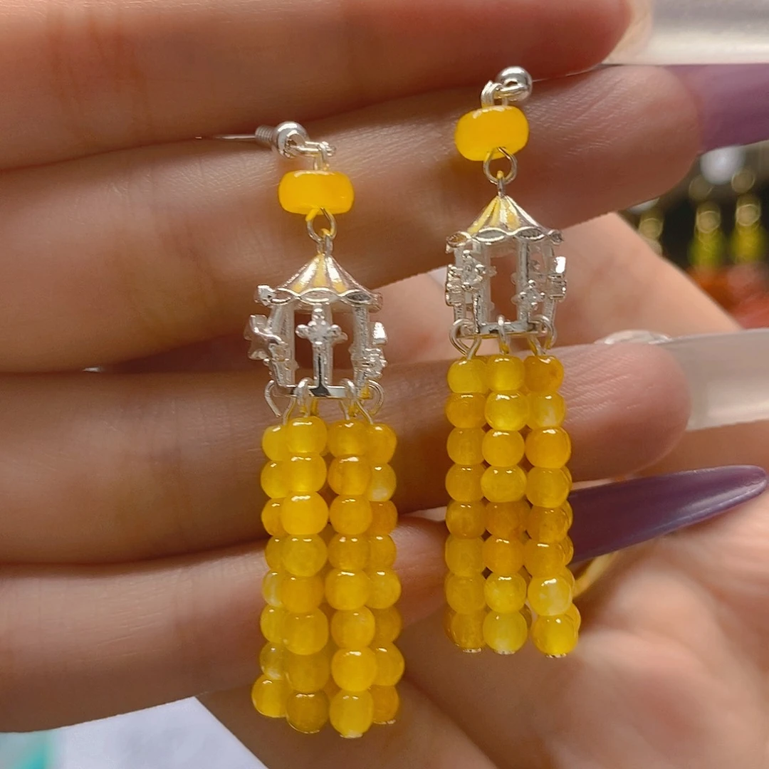 翡翠合金耳饰翡翠