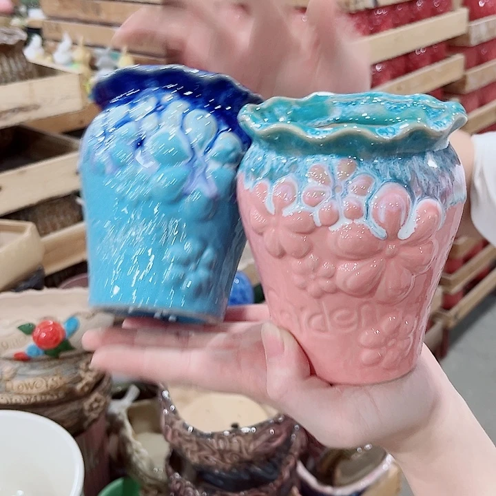 有孔.凑单10元陶瓷花盆发货！