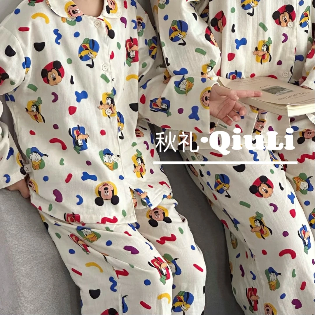 【QIULI】编码秋季“棉纱系列”长袖百分百棉休闲亲子款家居服套装
