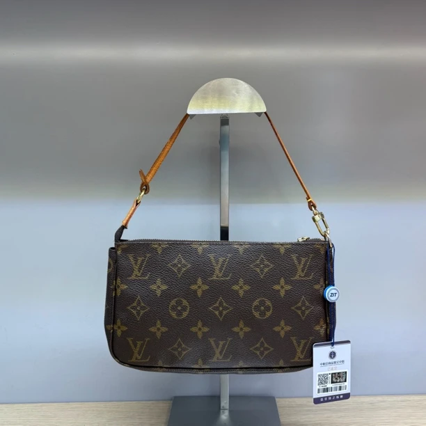 95新 LouisVuitton/路易威登 中古老花大麻将手提包