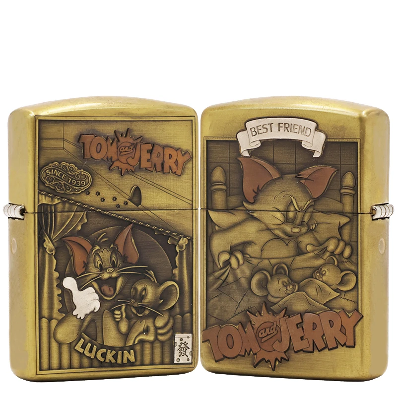 ZIPPO/之宝【猫和鼠】黄铜盔甲机正品煤油打火机KF-DF