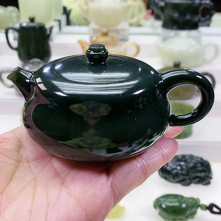 未镶嵌和田玉挂件茶壶150ml（微瑕）
