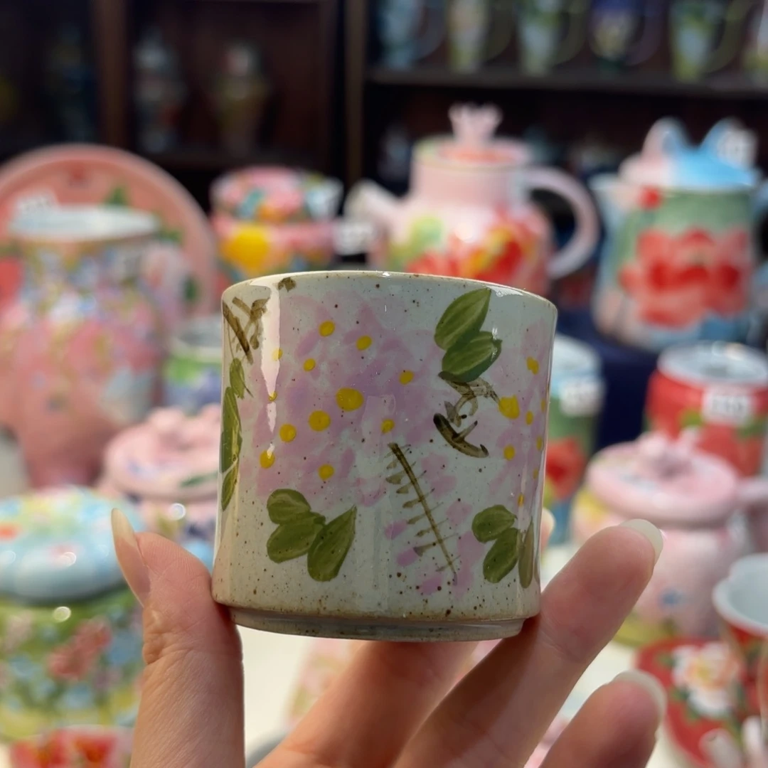瓷片景德镇手绘高温釉下彩陶瓷茶具