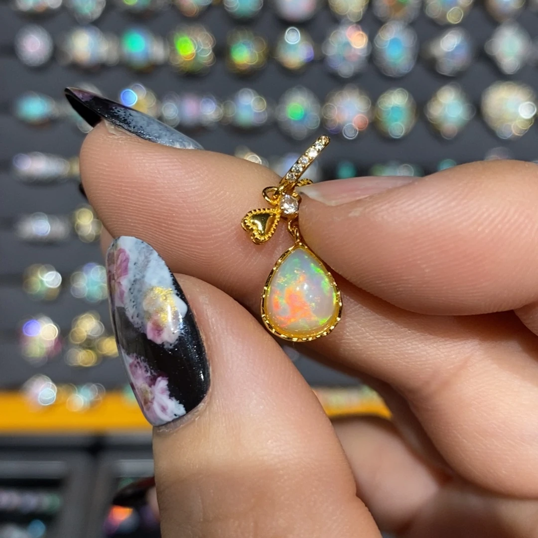 欧泊银S925镶嵌吊坠