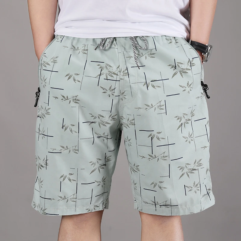 夏季棉感男士大码休闲宽松印花直筒工装五分短裤 防盗拉链 巨凉爽